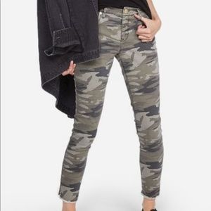 Express Camo raw hem jeans